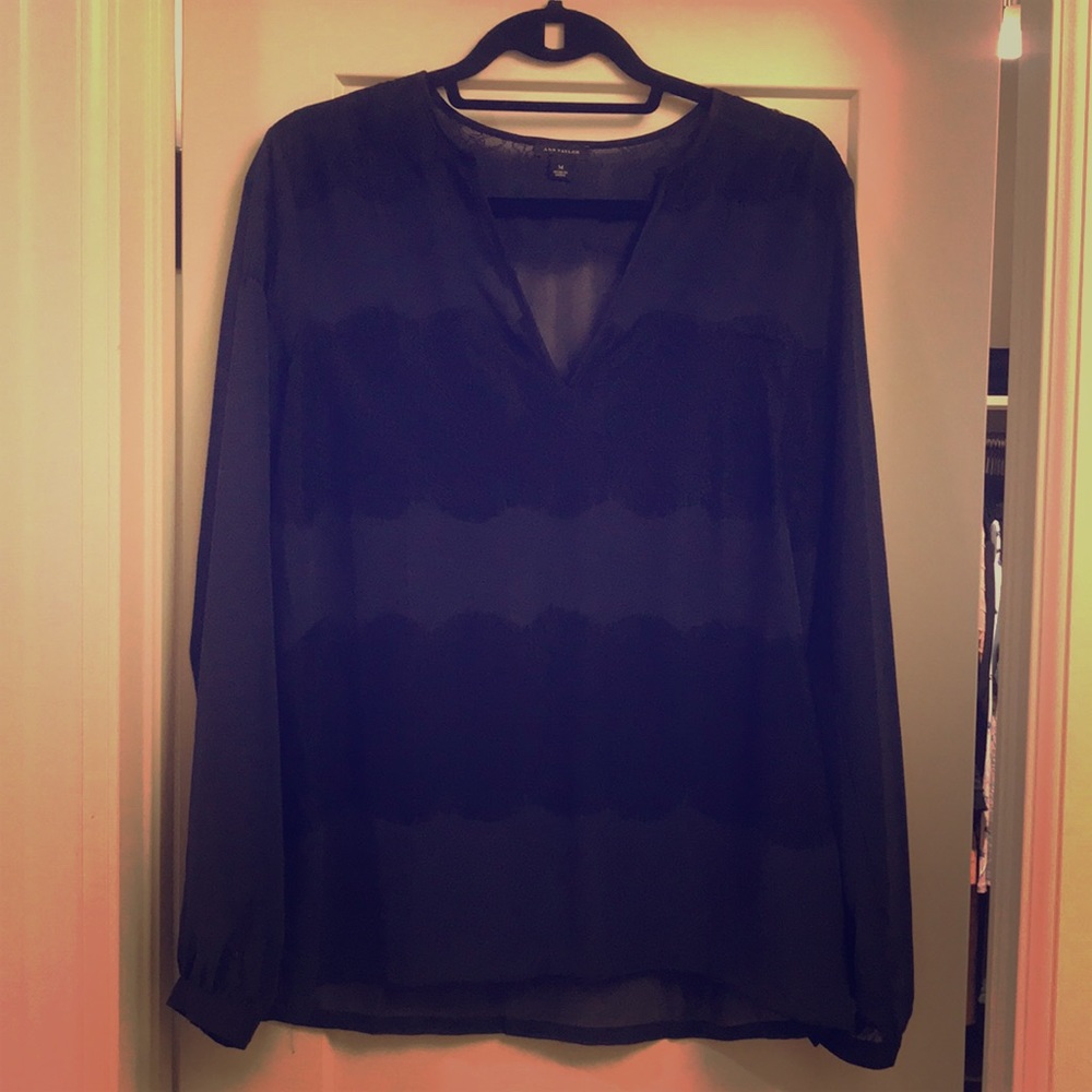 Ann Taylor sheer lace blouse